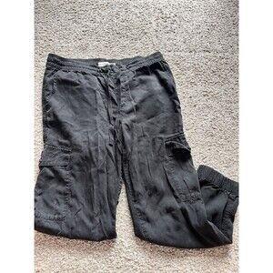 Cloth & Stone Anthropologie Jogger Pants M Medium Tencel Gray/Black Drawstring